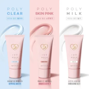 Jin.b Polygel milk, skin pink, clear polygeeli,