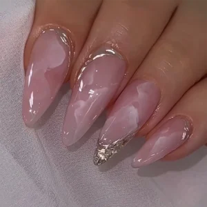 Nailbayo Nudi Gel Dry Rose - Ruusunpunainen läpikuultava siirappigeeli kynsillä