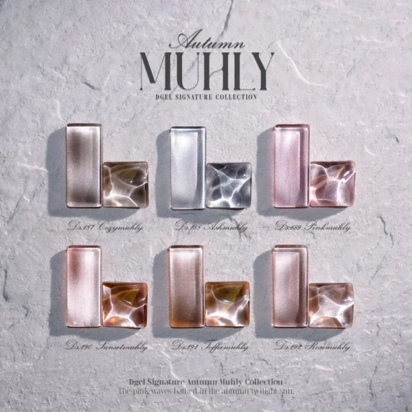 dgel autumn muhly magnetic nail gel collection